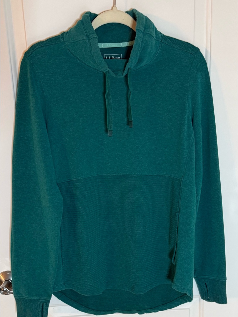 L.L. Bean Women's Teal Pullover Funnel Neck Drawstring